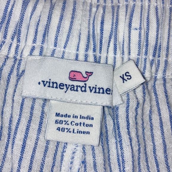 Vineyard Vines Size XS Embroidered Blue and White Striped Pajama Shorts - Picture 3 of 4